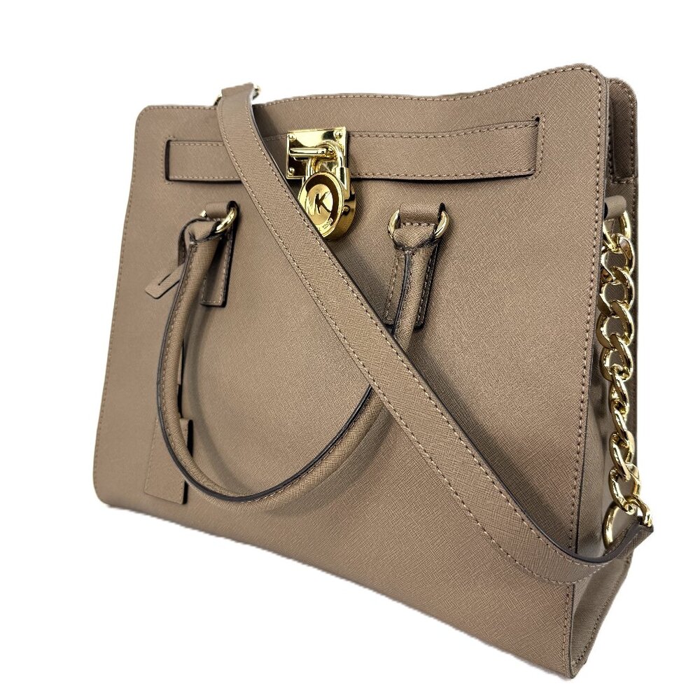 MK Michael Kors Hamilton Large Saffiano Tote Taupe